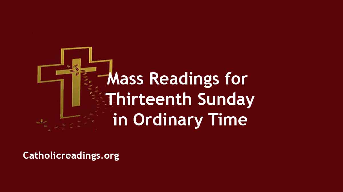 Sunday Mass Readings for June 30 2024 13th Sunday in Ordinary Time