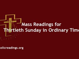 Mass Readings for Thirtieth Sunday in Ordinary Time