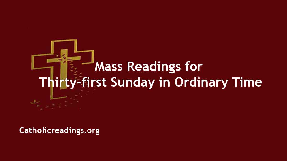 Sunday Mass Readings for November 5 2023 31st Sunday in Ordinary Time