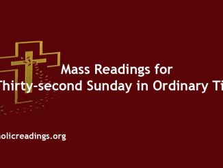 Mass Readings for Thirty-second Sunday in Ordinary Time
