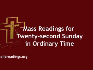 Mass Reading for Twenty-second Sunday in Ordinary Time