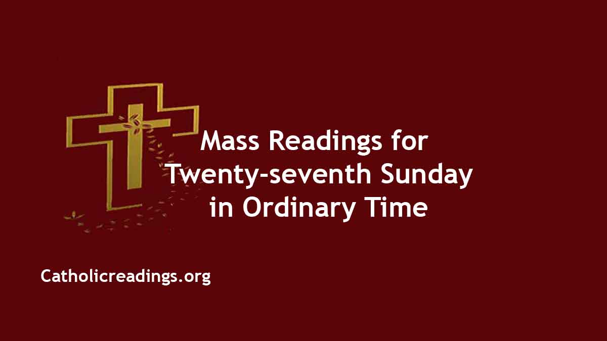 Sunday Mass Readings for October 6 2024 27th Sunday in Ordinary Time