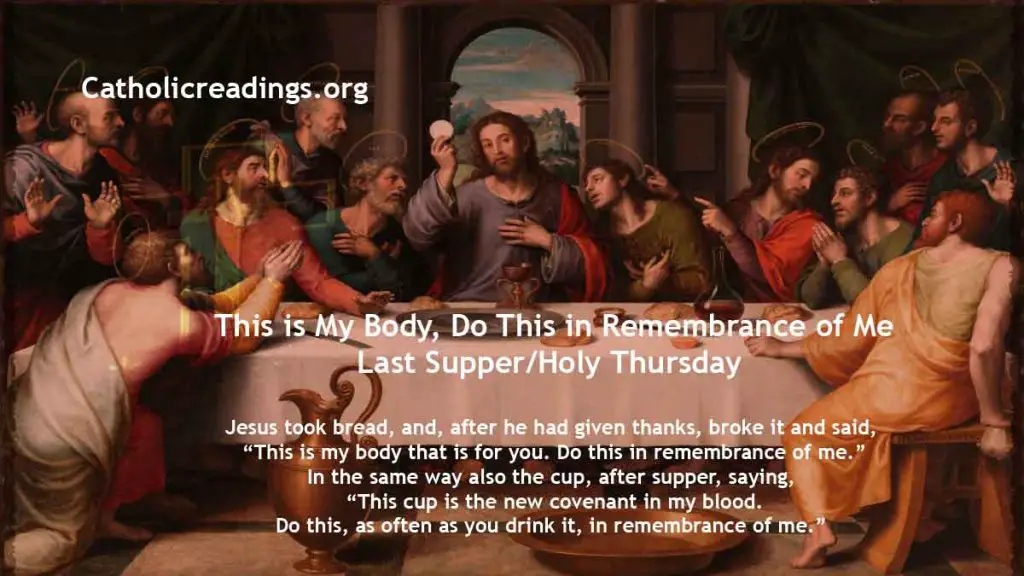 This is My Body, Do This in Remembrance of Me - Last Supper/Holy Thursday/Maundy Thursday - Bible Verse of the Day