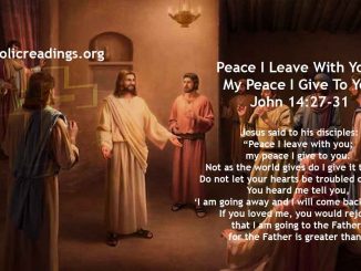 Peace I Leave With You, My Peace I Give To You - John 14:27-31 - Bible Verse of the Day