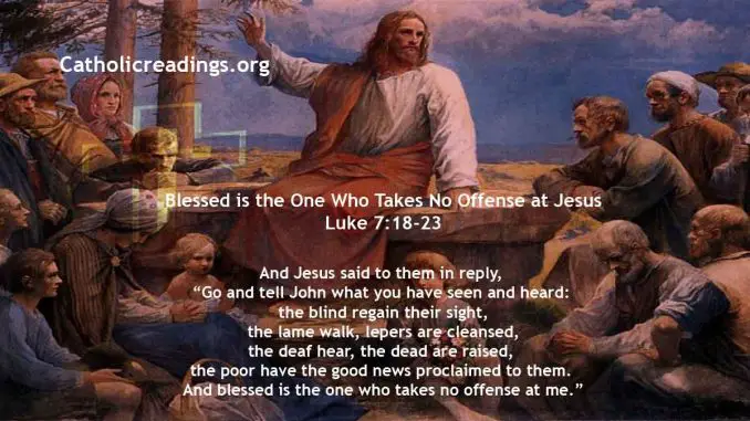 Blessed is the One Who Takes No Offense at Jesus - Luke 7:18-23 - Bible Verse of the Day