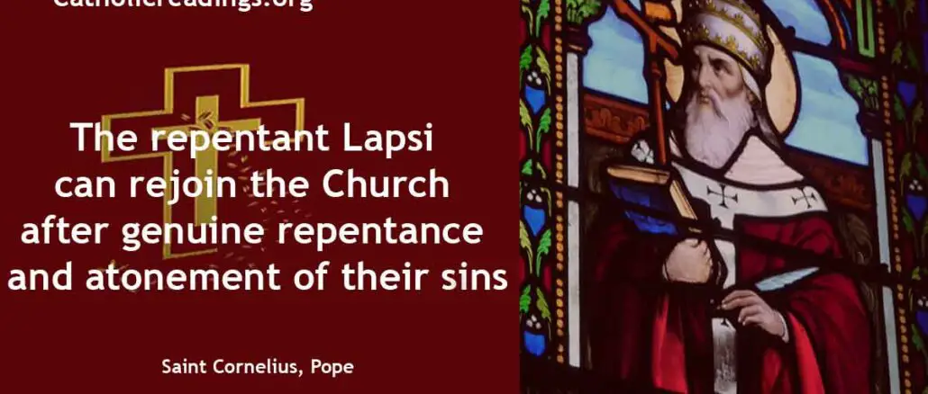 Saint Cornelius, Pope - Feast Day - September 16