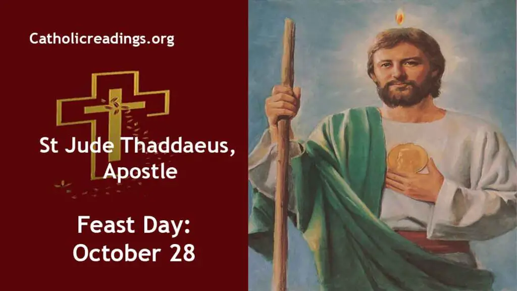 St Jude Thaddaeus, Apostle Feast Day October 28 2023 Catholic