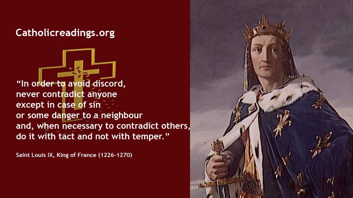 St. Louis, King of France - Information on the Saint of the Day
