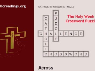 The Holy Week Catholic Crossword Puzzle