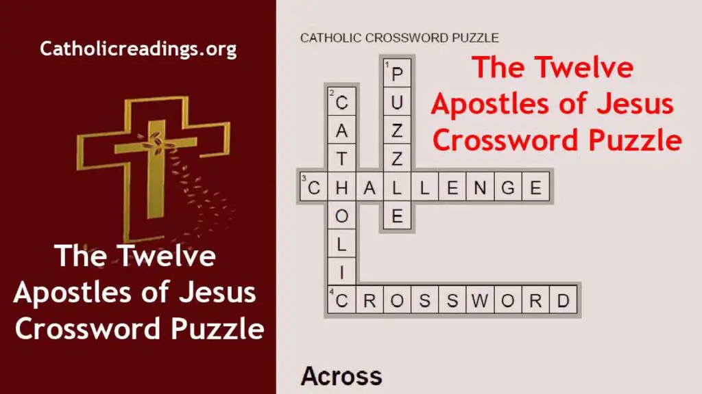 The Twelve Apostles of Jesus Crossword Puzzle