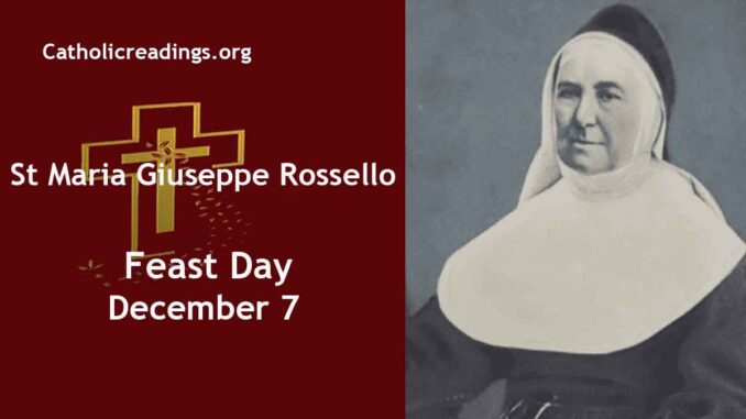St Maria Giuseppe Rossello - Feast Day - December 7