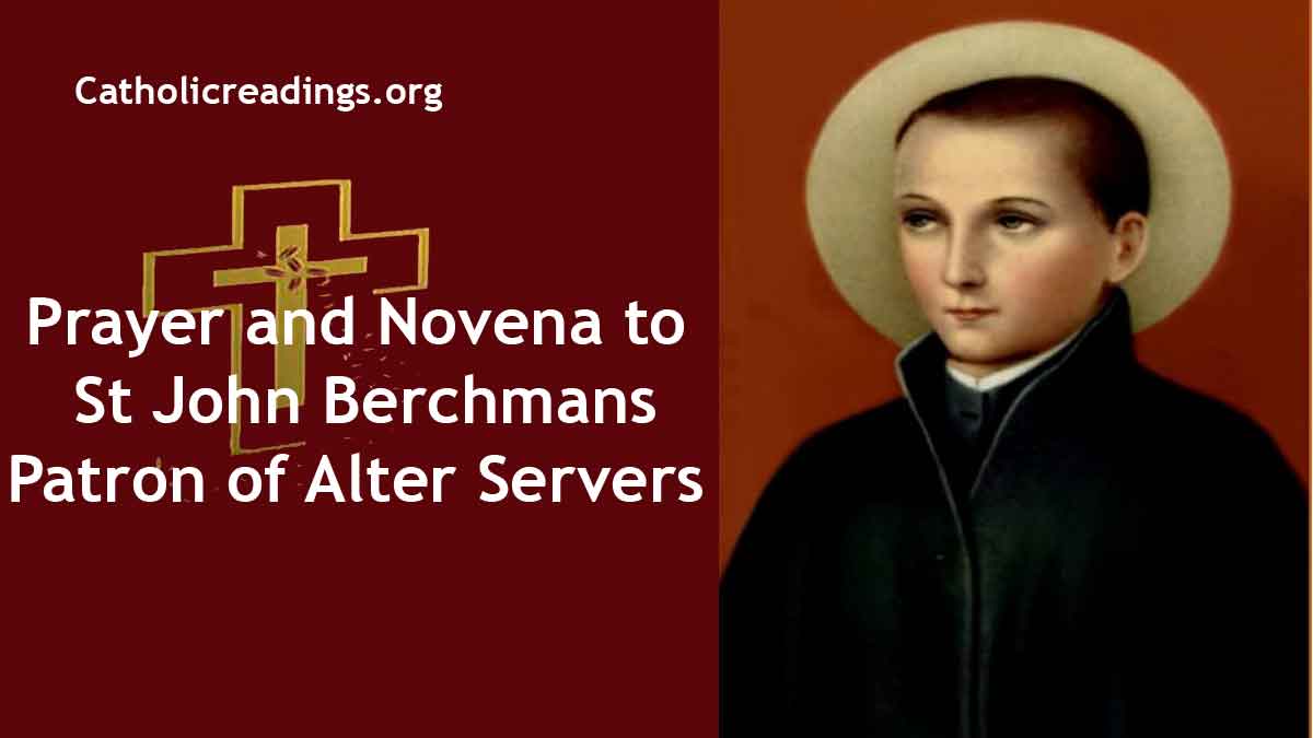 Altar Server Prayer and Novena to St John Berchmans - Patron of Alter ...