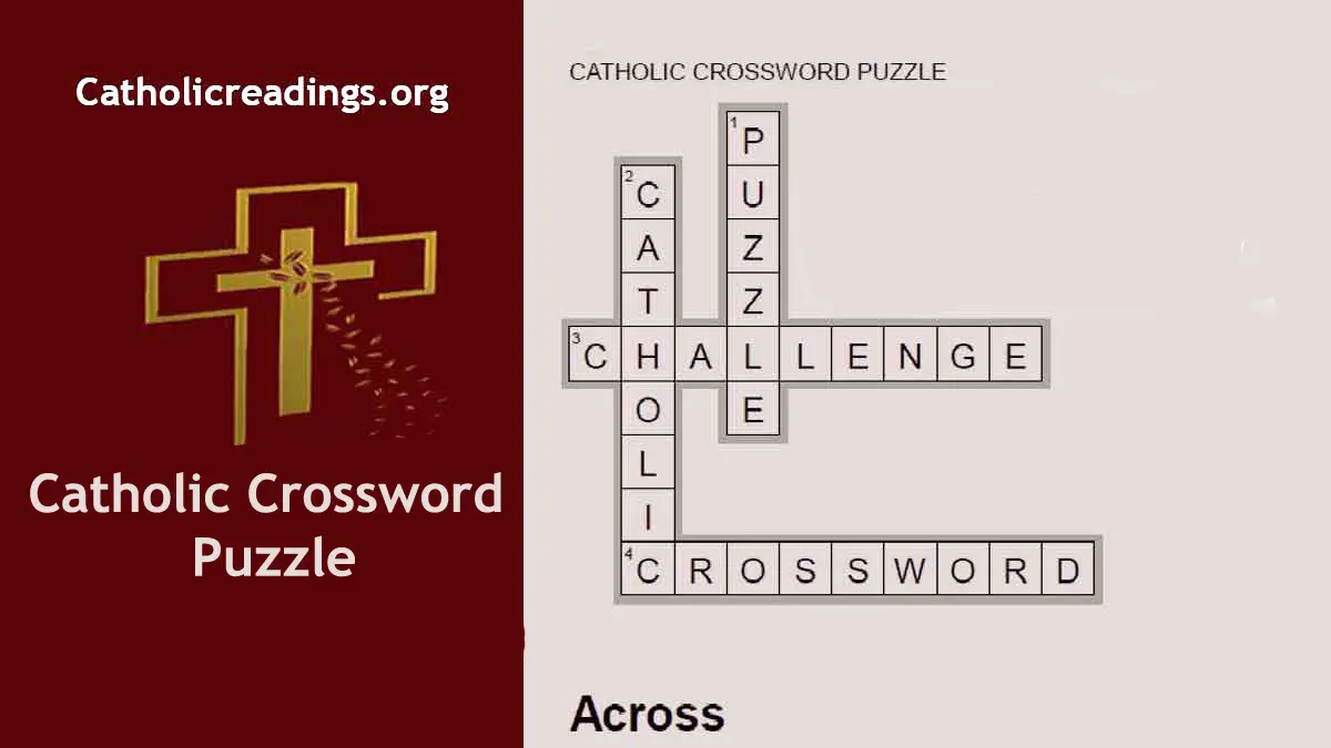 Catholic Ash Wednesday Crossword Puzzle 18th February 2026